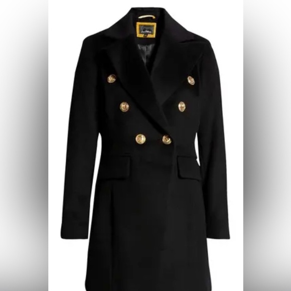 Sam Edelman Jackets & Blazers - Sam Edelman Black Double Breasted Wool Blend Coat Size 8